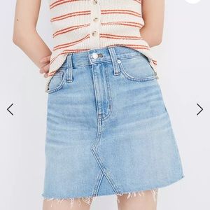 Madewell Rigid Denim A-Line Mini Skirt in Lovell Wash